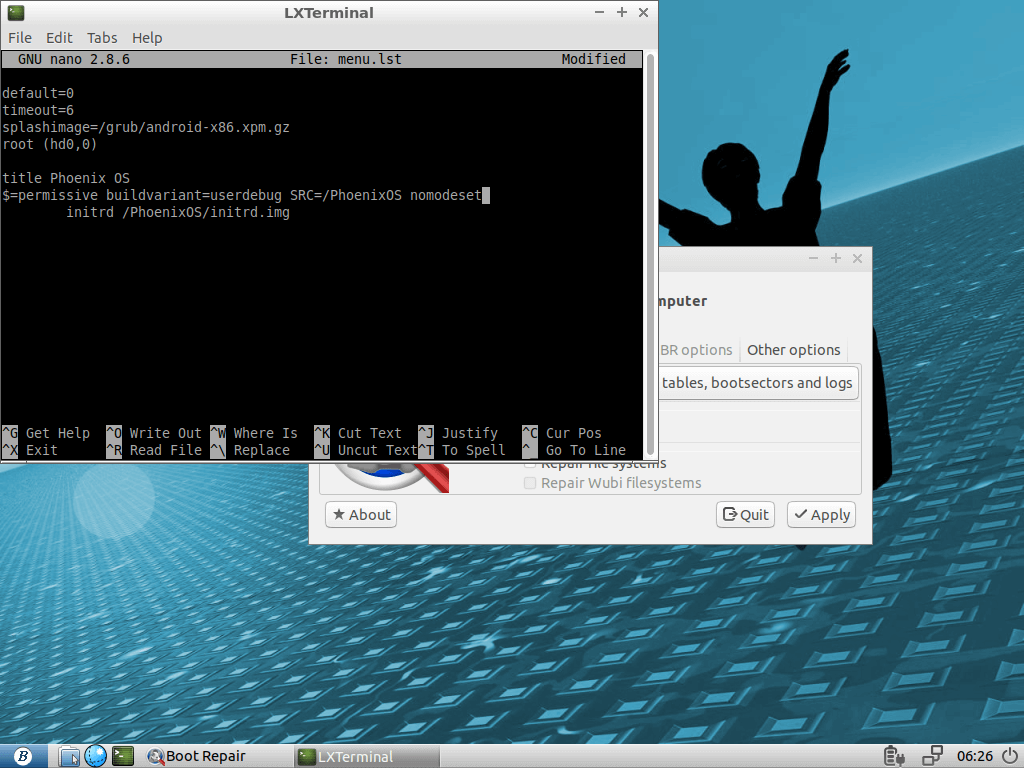 Edit Boot Entry in GRUB Menu